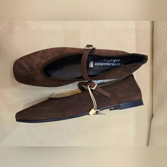 Verderos Marino Italy Brown Suede Mary Jane Flats Made In Tuscany Size 9 - Picture 5 of 6